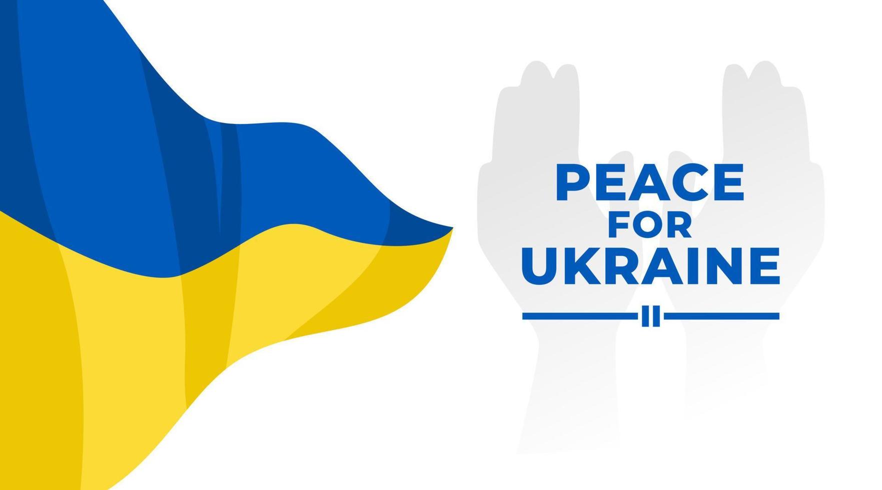 pace per l'ucraina con la bandiera dell'ucraina. supportare il disegno vettoriale dell'Ucraina.