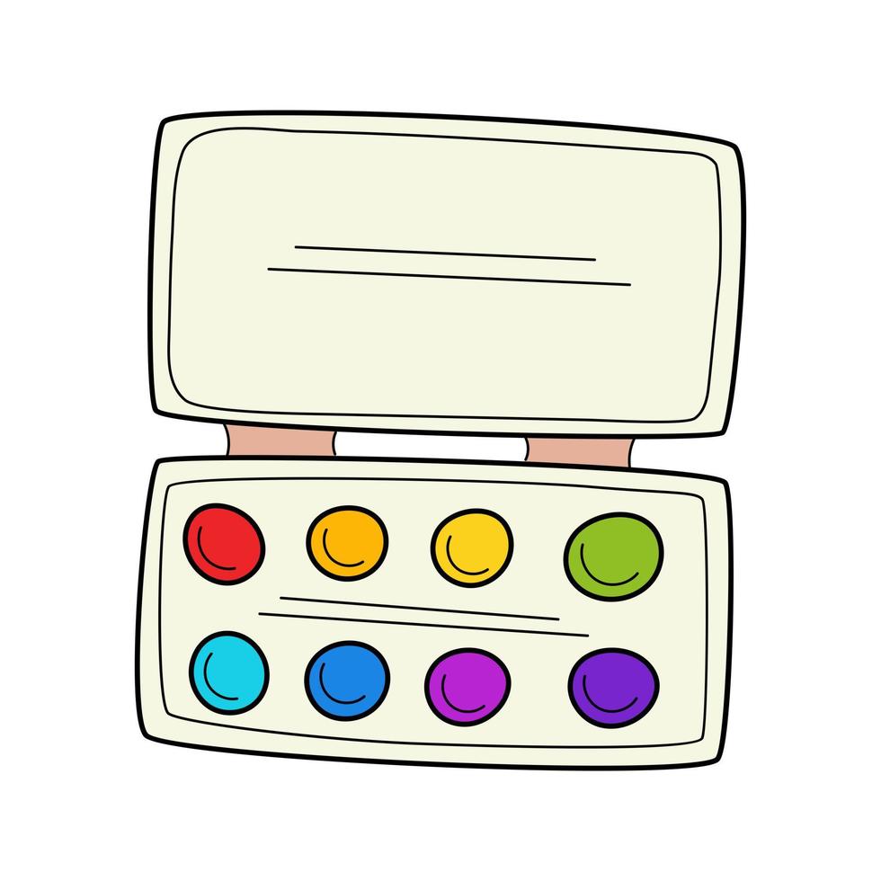 una serie di colori ad acquerello in stile doodle. illustrazione vettoriale colorata disegnata a mano. gli elementi di design sono isolati su uno sfondo bianco