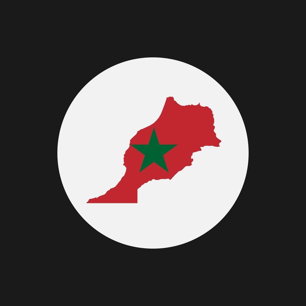sagoma mappa marocco con bandiera su sfondo bianco vettore