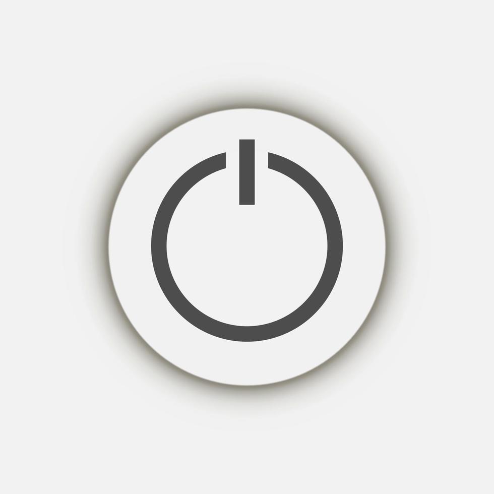 icona del pulsante di alimentazione grigio. illustrazione vettoriale. vettore