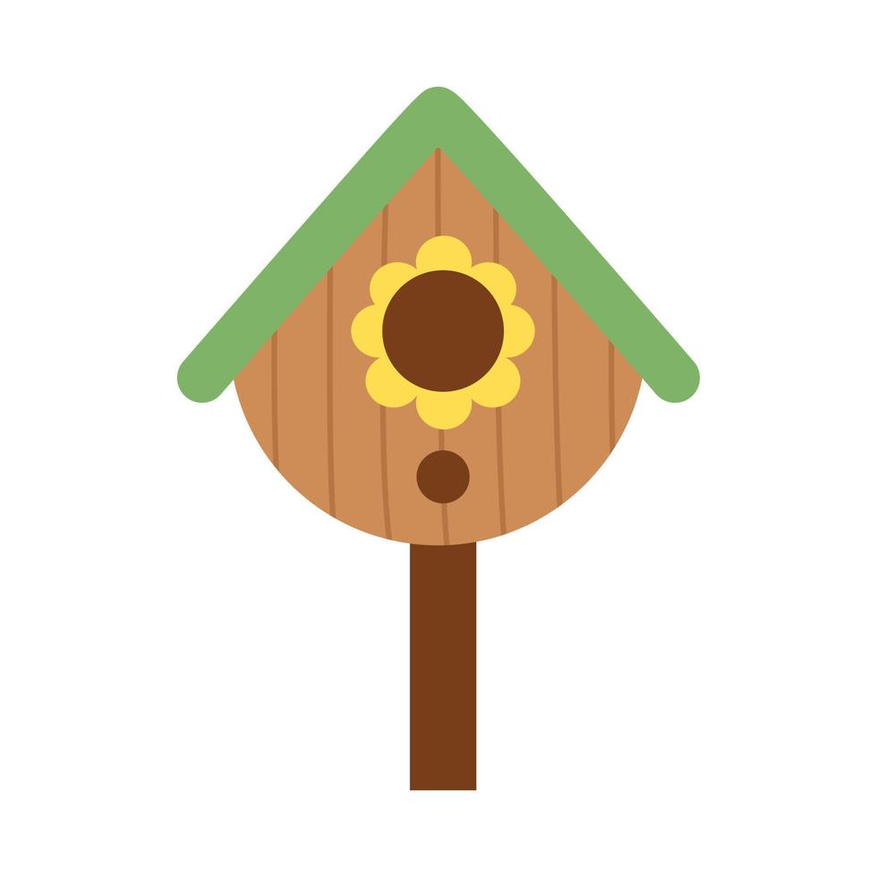 illustrazione vettoriale di cartone animato birdhouse isolato su sfondo bianco.