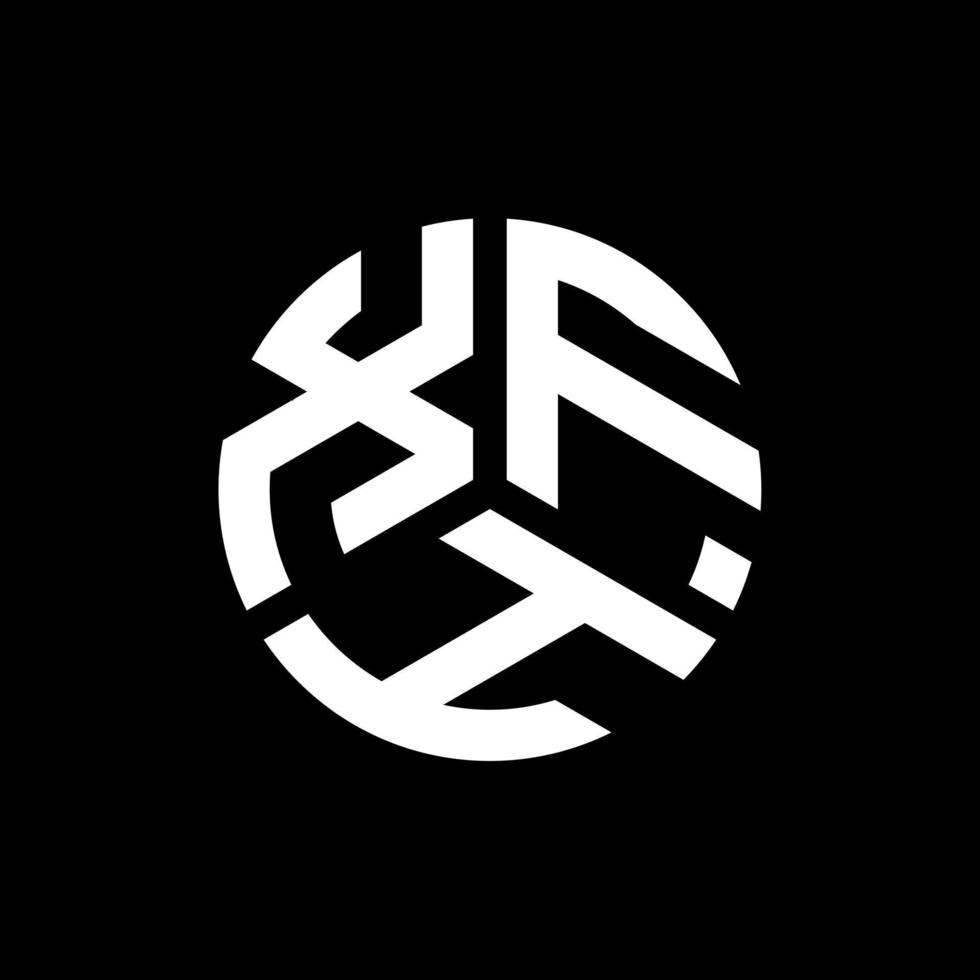 xfh lettera logo design su sfondo nero. xfh creative iniziali lettera logo concept. disegno della lettera xfh. vettore