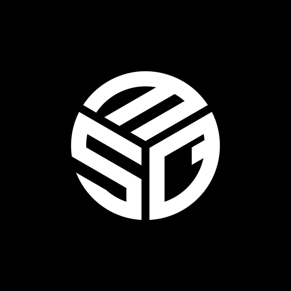 design del logo della lettera msq su sfondo nero. msq creative iniziali lettera logo concept. disegno della lettera msq. vettore