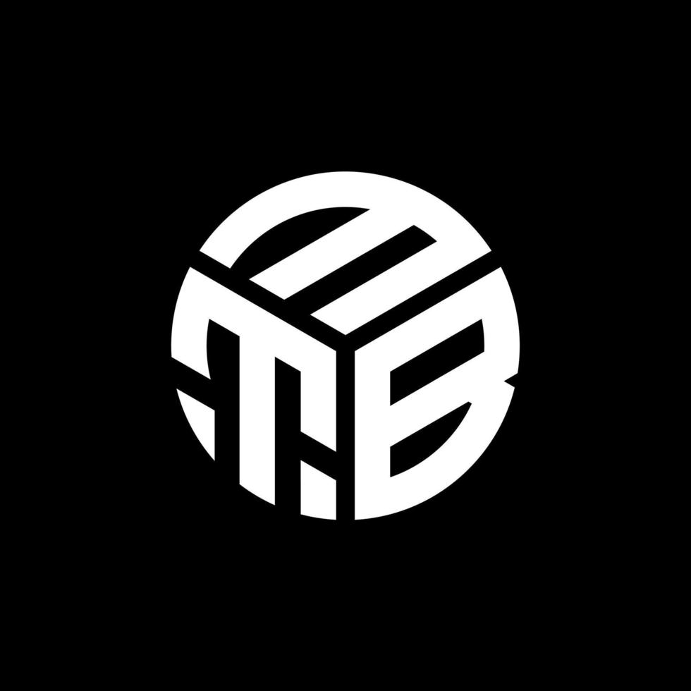 design del logo della lettera mtb su sfondo nero. concetto di logo della lettera di iniziali creative mtb. disegno della lettera mtb. vettore