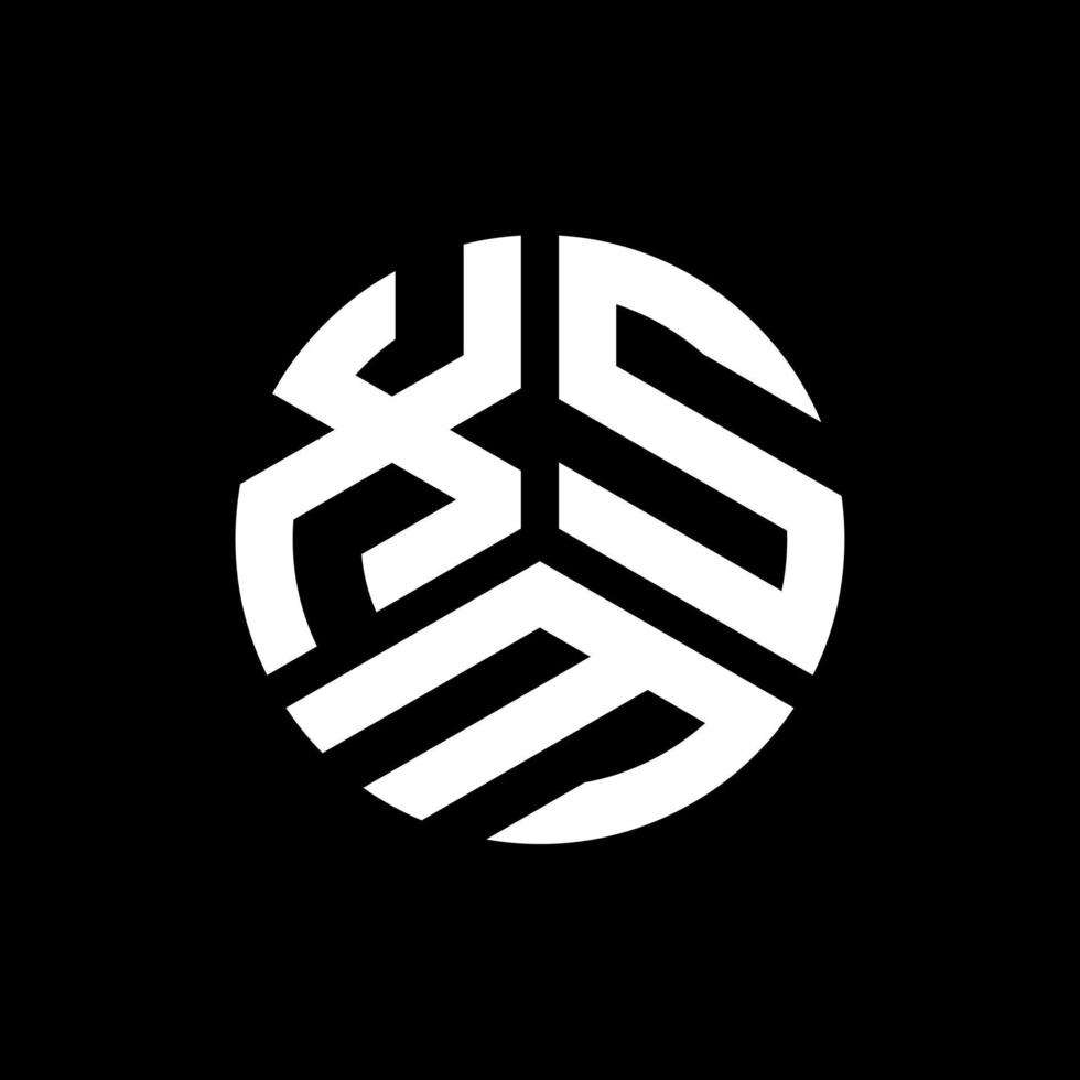 xsm lettera logo design su sfondo nero. xsm creative iniziali lettera logo concept. disegno della lettera xsm. vettore