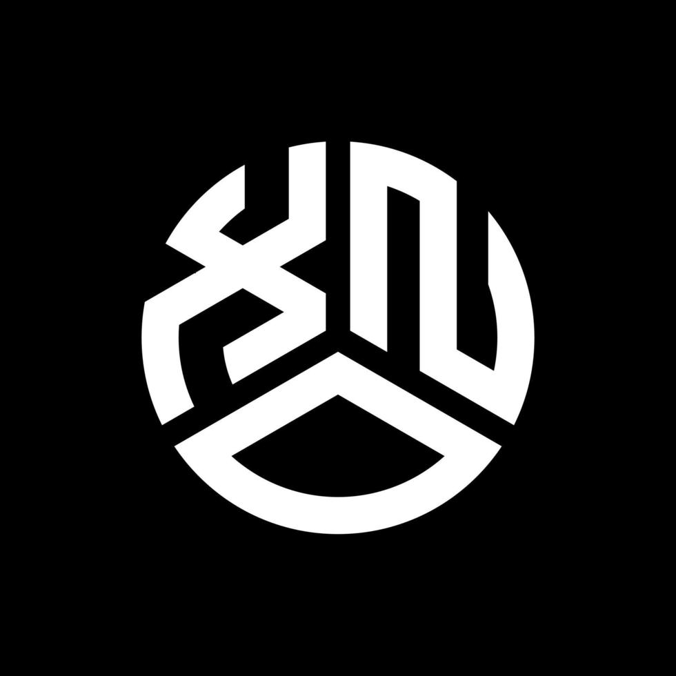xno lettera logo design su sfondo nero. xno creative iniziali lettera logo concept. xno disegno della lettera. vettore