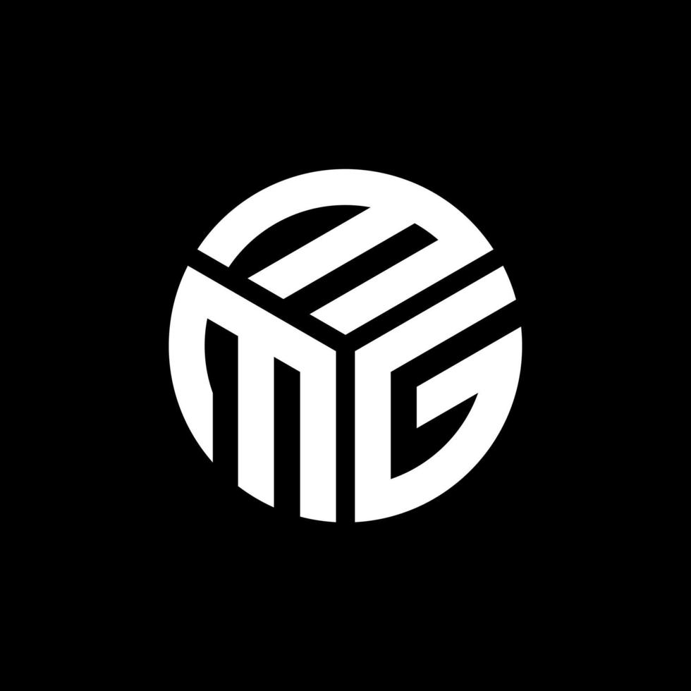 disegno del logo della lettera mmg su sfondo nero. concetto di logo della lettera di iniziali creative mmg. disegno della lettera mmg. vettore