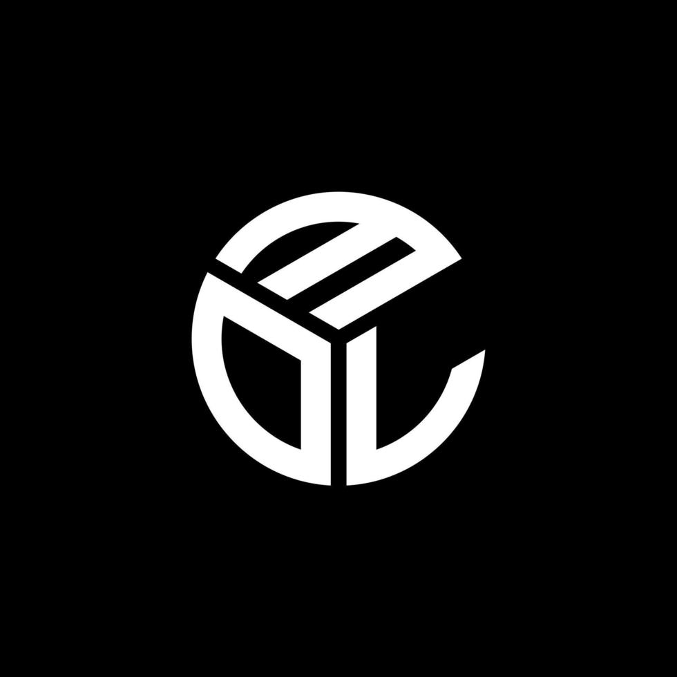 mol lettera logo design su sfondo nero. mol creative iniziali lettera logo concept. disegno della lettera mol. vettore