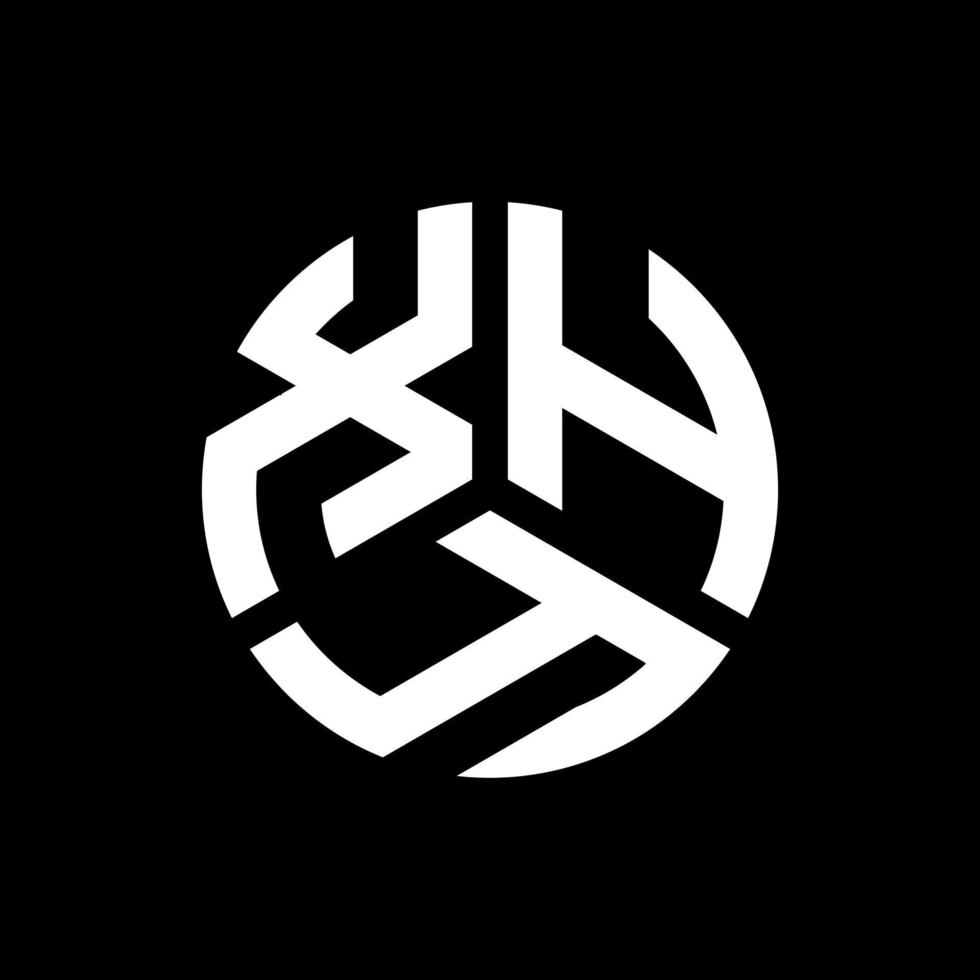 xhy lettera logo design su sfondo nero. xhy creative iniziali lettera logo concept. xhy lettera design. vettore