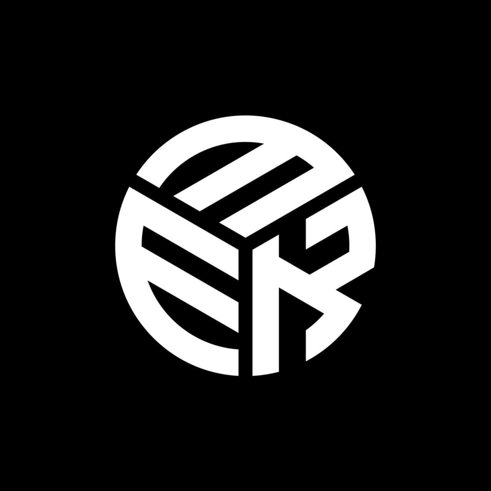 mek lettera logo design su sfondo nero. mek creative iniziali lettera logo concept. disegno della lettera mek. vettore