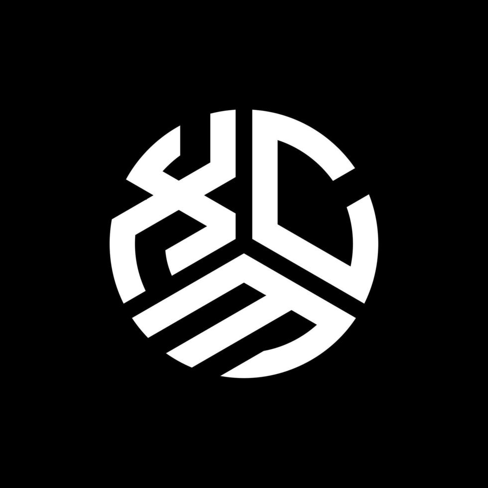 xcm lettera logo design su sfondo nero. xcm creative iniziali lettera logo concept. disegno della lettera xcm. vettore