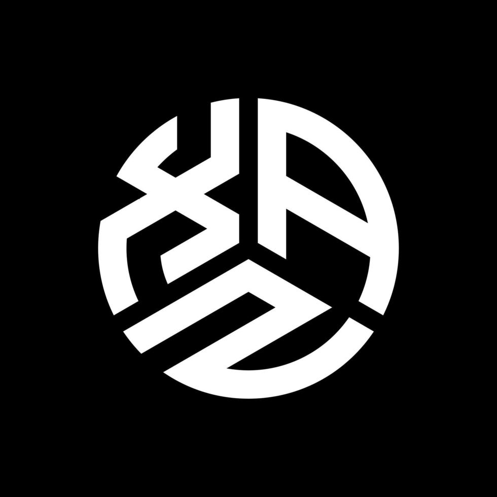 xaz lettera logo design su sfondo nero. xaz creative iniziali lettera logo concept. disegno della lettera xaz. vettore