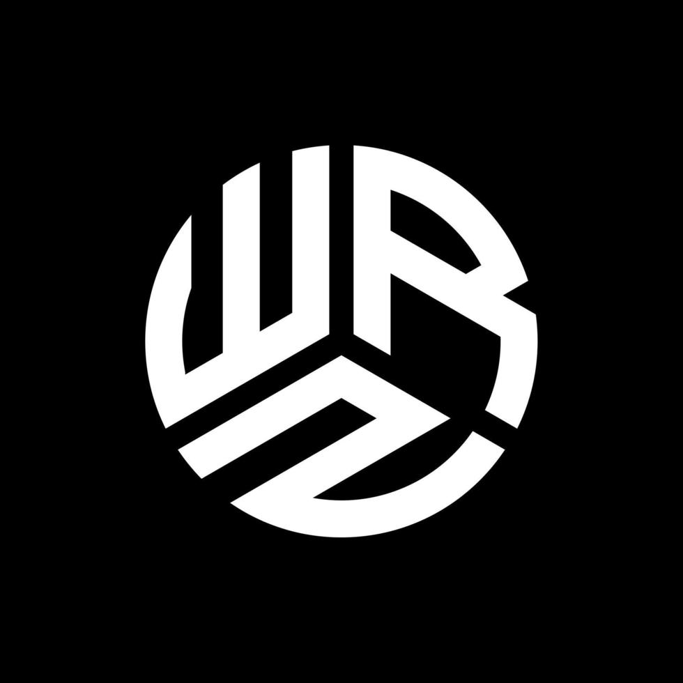 wrz lettera logo design su sfondo nero. wrz creative iniziali lettera logo concept. disegno della lettera wrz. vettore