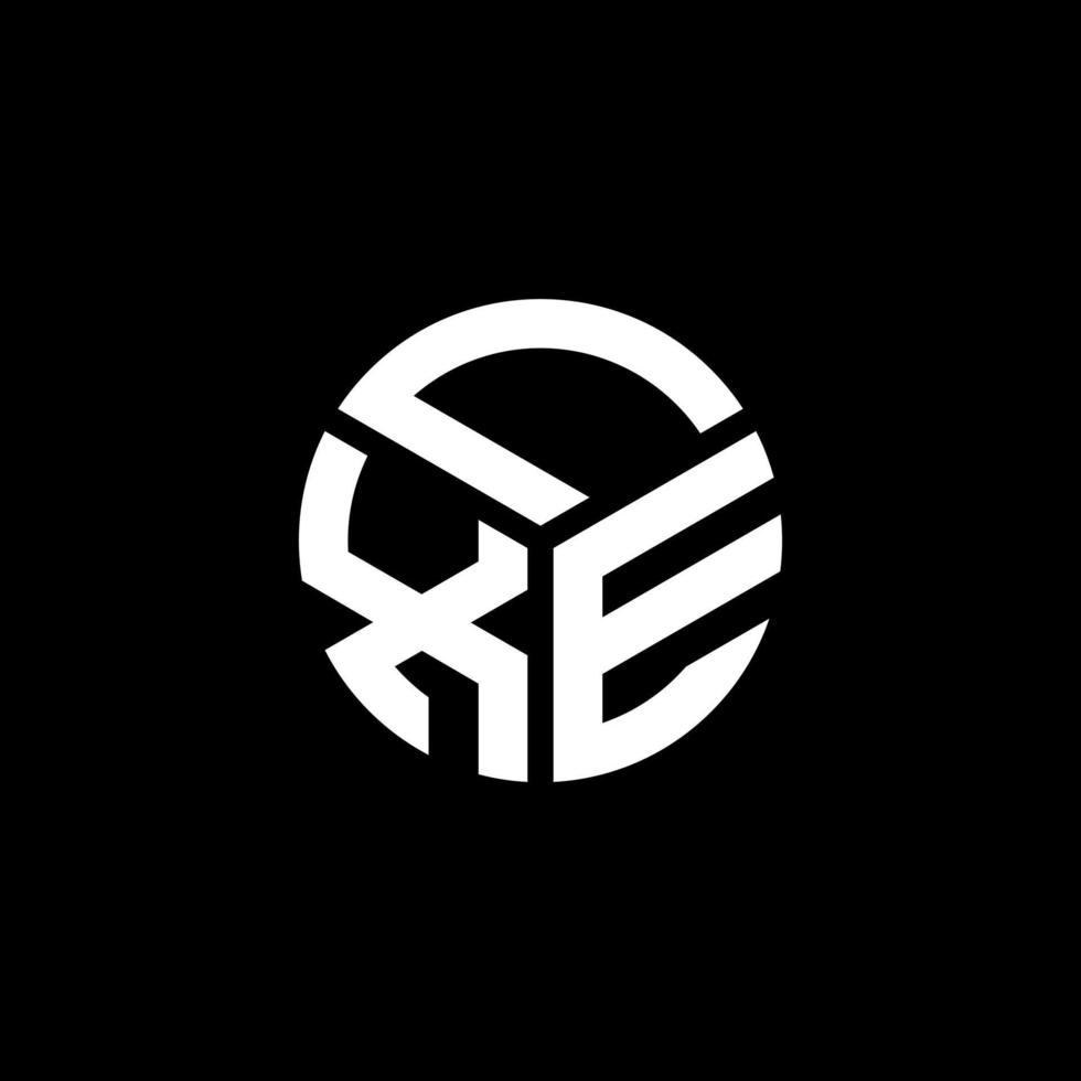 design del logo della lettera lxe su sfondo nero. lxe creative iniziali lettera logo concept. disegno della lettera lxe. vettore