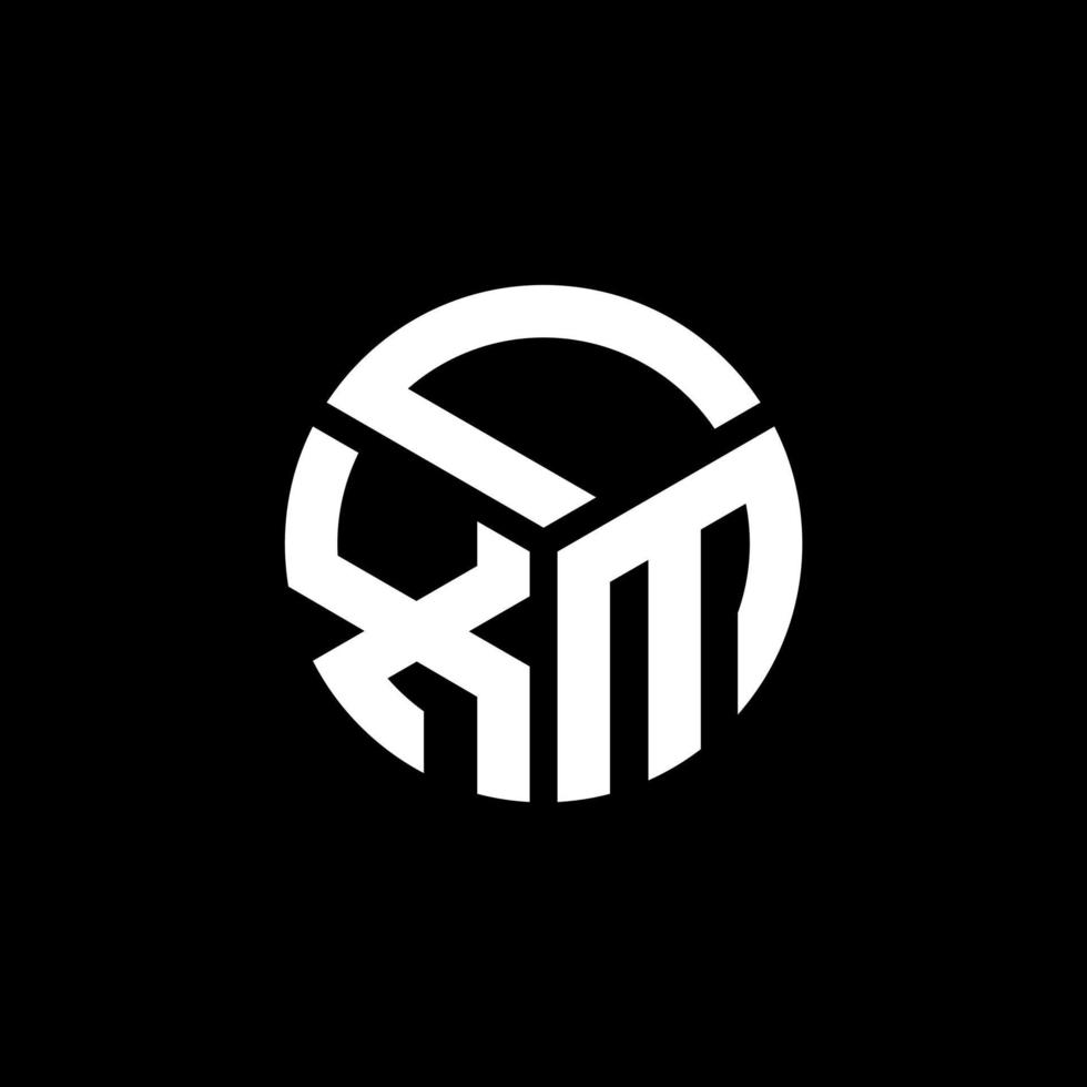 lxm lettera logo design su sfondo nero. lxm creative iniziali lettera logo concept. disegno della lettera lxm. vettore