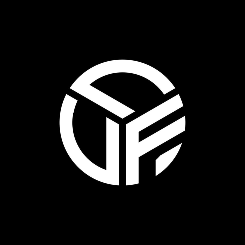 luf lettera logo design su sfondo nero. luf creative iniziali lettera logo concept. disegno della lettera luf. vettore