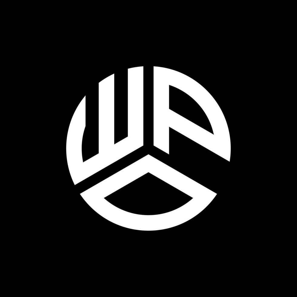 logo della lettera wpo su sfondo nero. wpo creative iniziali lettera logo concept. disegno della lettera wpo. vettore
