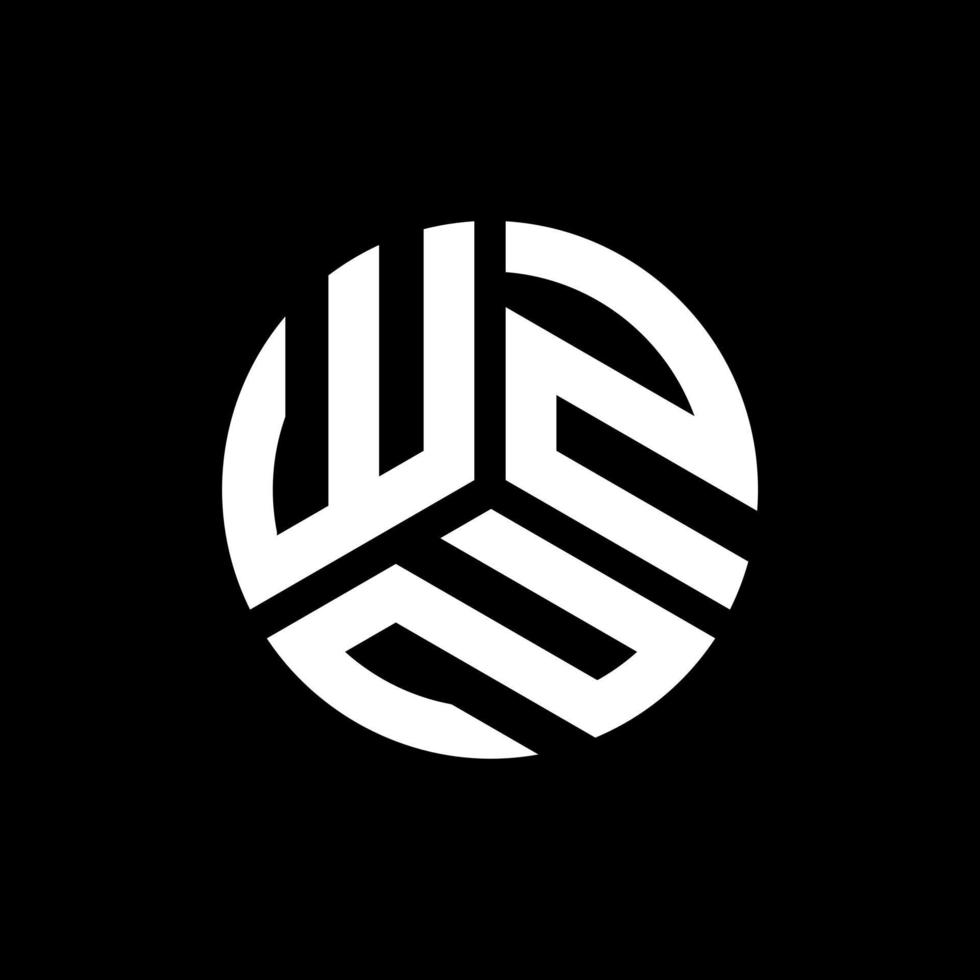 wzn lettera logo design su sfondo nero. wzn creative iniziali lettera logo concept. disegno della lettera wzn. vettore