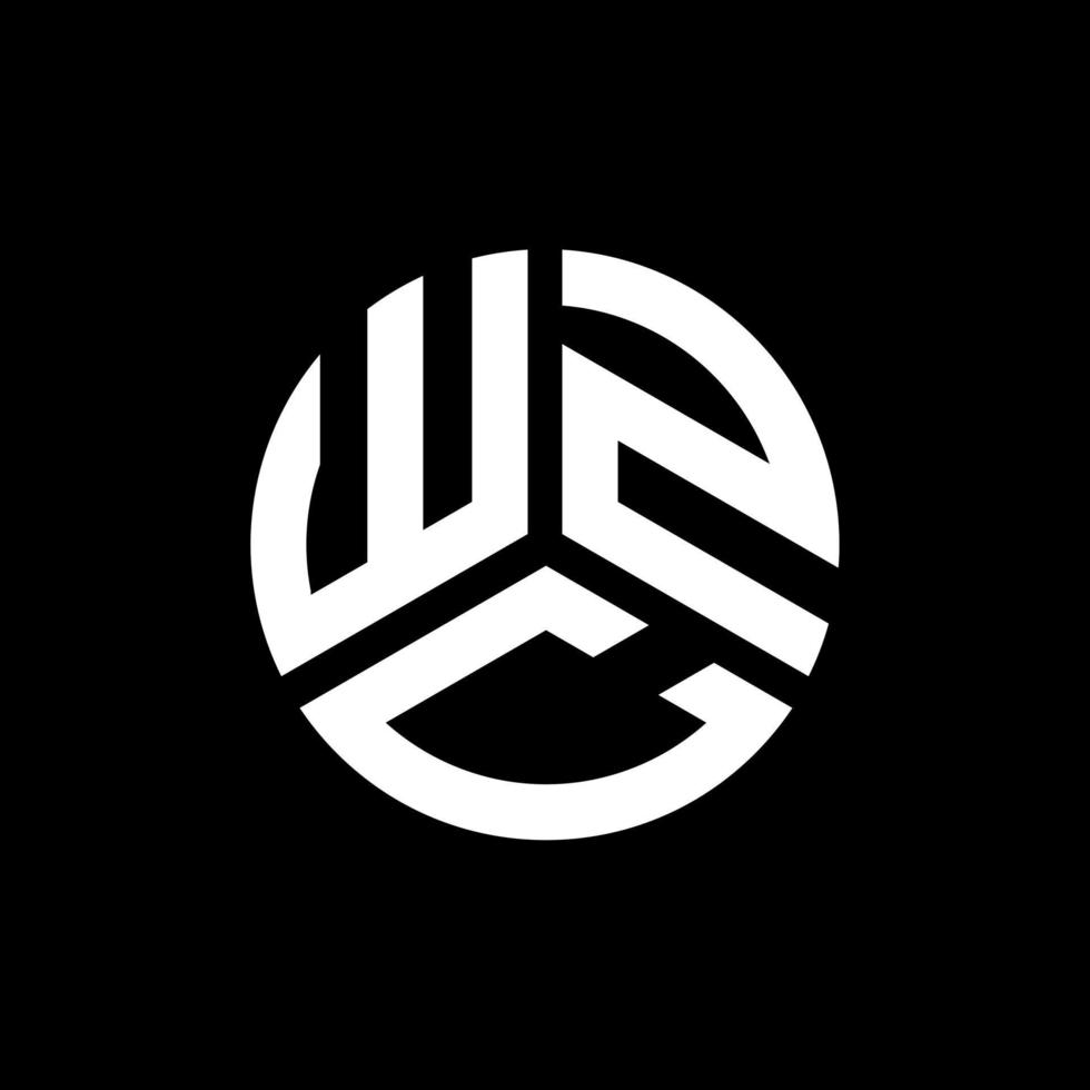 logo della lettera wzc su sfondo nero. wzc creative iniziali lettera logo concept. disegno della lettera wzc. vettore