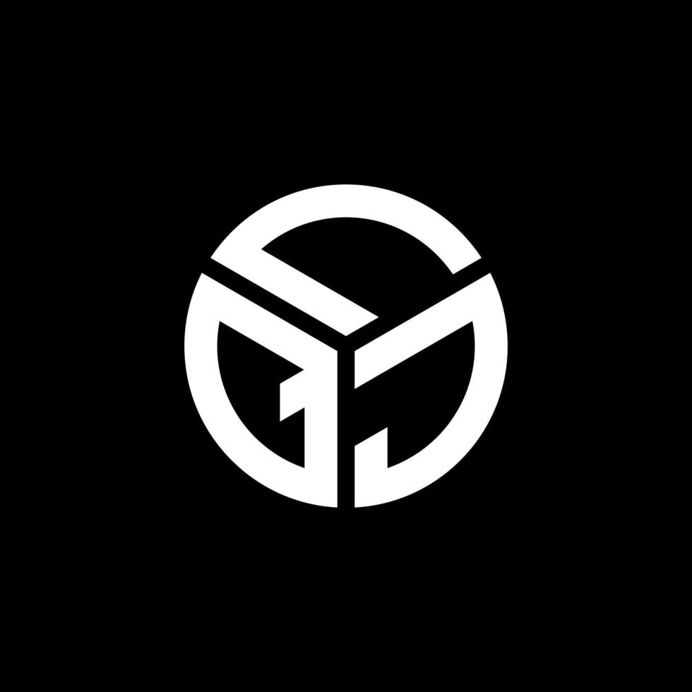 lqj lettera logo design su sfondo nero. lqj creative iniziali lettera logo concept. disegno della lettera lqj. vettore