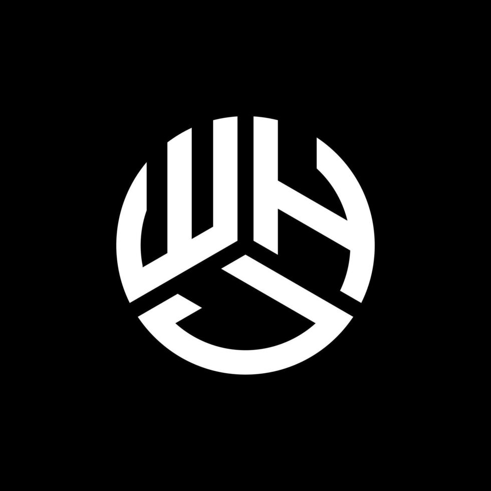 whj lettera logo design su sfondo nero. whj creative iniziali lettera logo concept. whj disegno della lettera. vettore