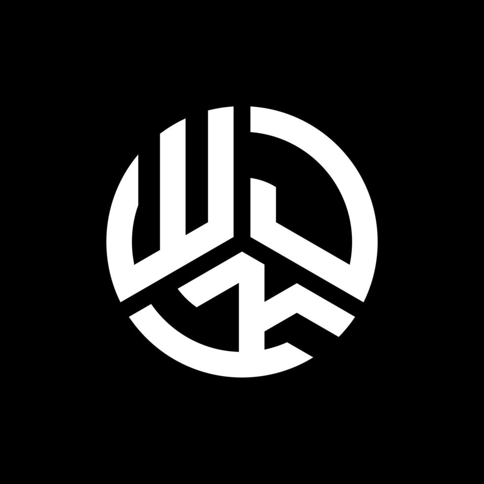 design del logo della lettera wjk su sfondo nero. wjk creative iniziali lettera logo concept. disegno della lettera wjk. vettore