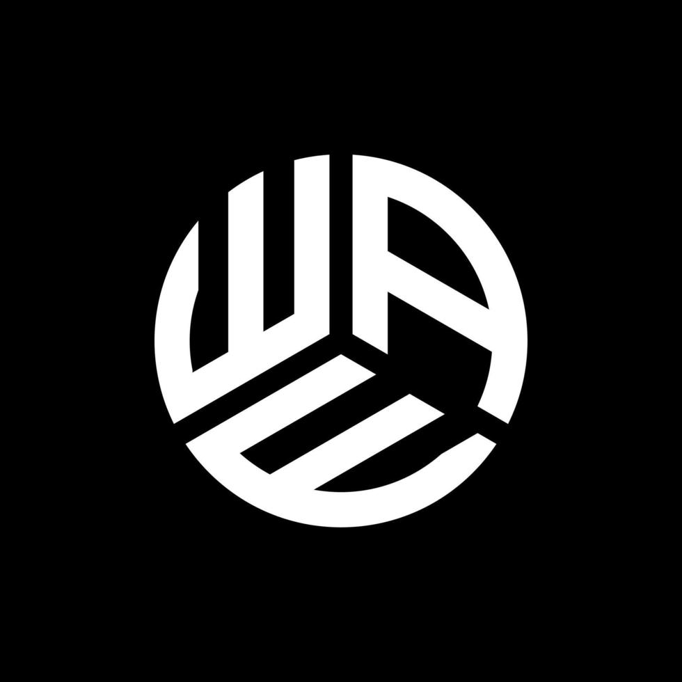 wae lettera logo design su sfondo nero. wae creative iniziali lettera logo concept. disegno della lettera wae. vettore
