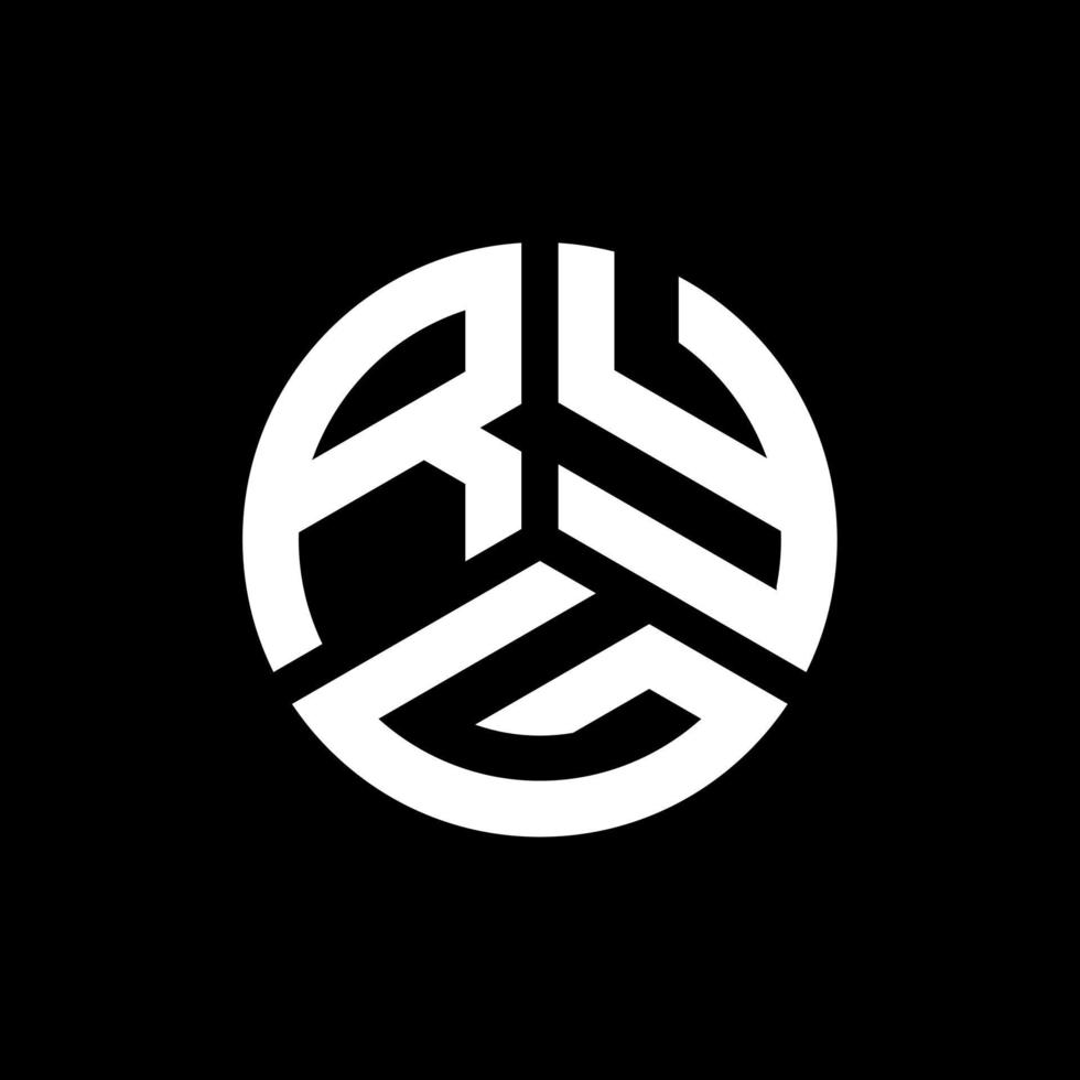 ryg lettera logo design su sfondo nero. ryg creative iniziali lettera logo concept. disegno della lettera ryg. vettore