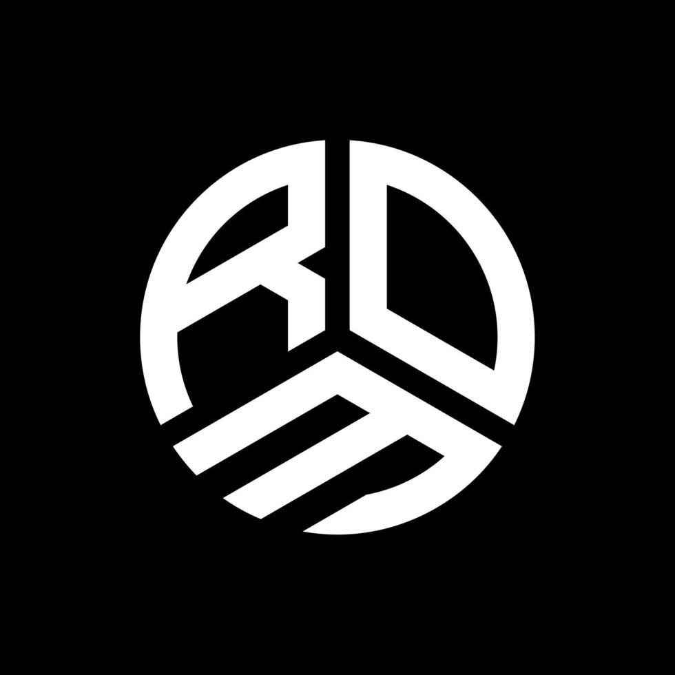 design del logo della lettera rom su sfondo nero. rom creative iniziali lettera logo concept. disegno della lettera rom. vettore