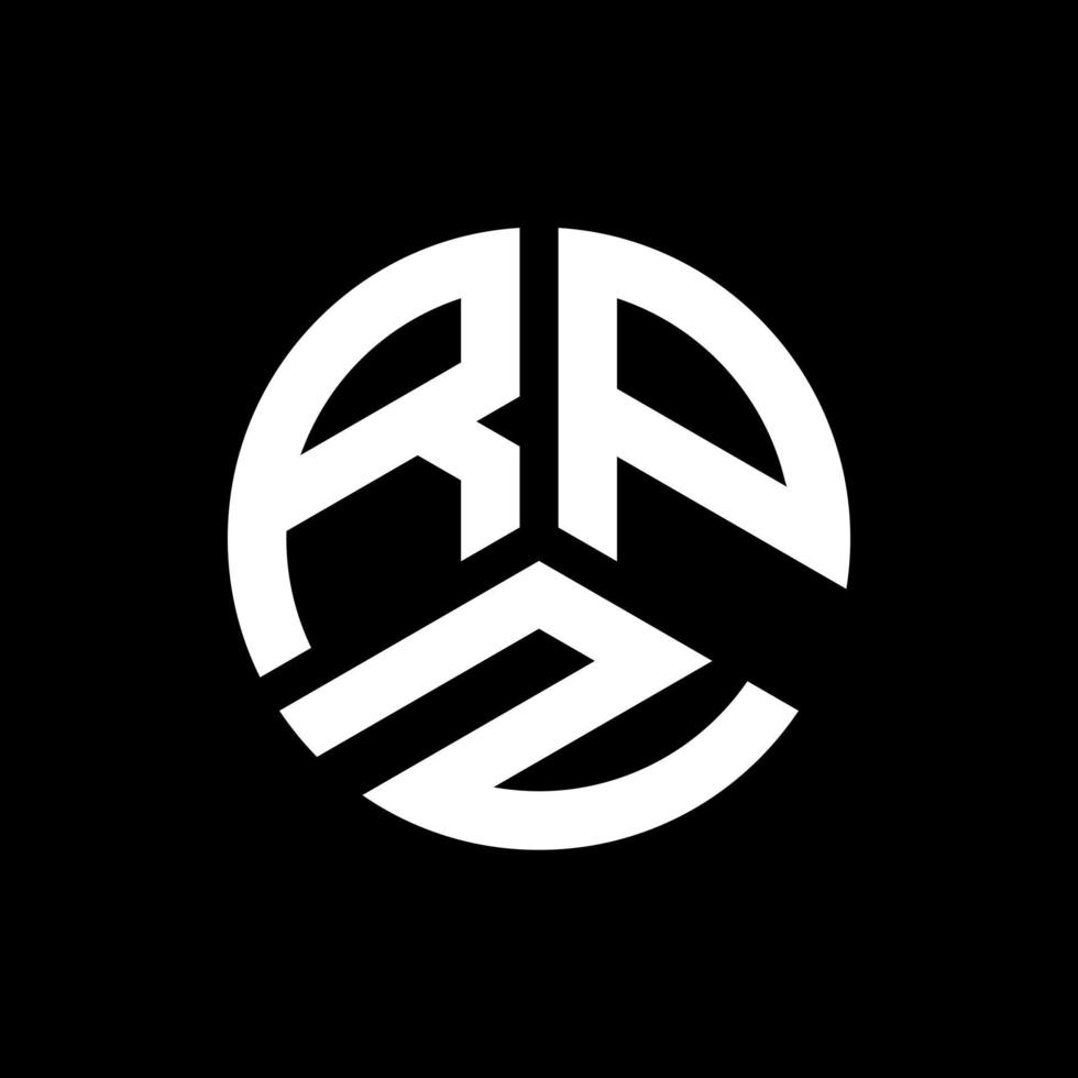design del logo della lettera rpz su sfondo nero. rpz creative iniziali lettera logo concept. disegno della lettera rpz. vettore