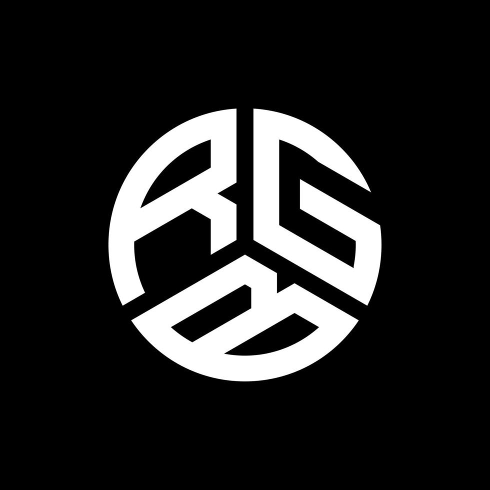 design del logo della lettera rgb su sfondo nero. concetto di logo della lettera di iniziali creative rgb. disegno della lettera rgb. vettore