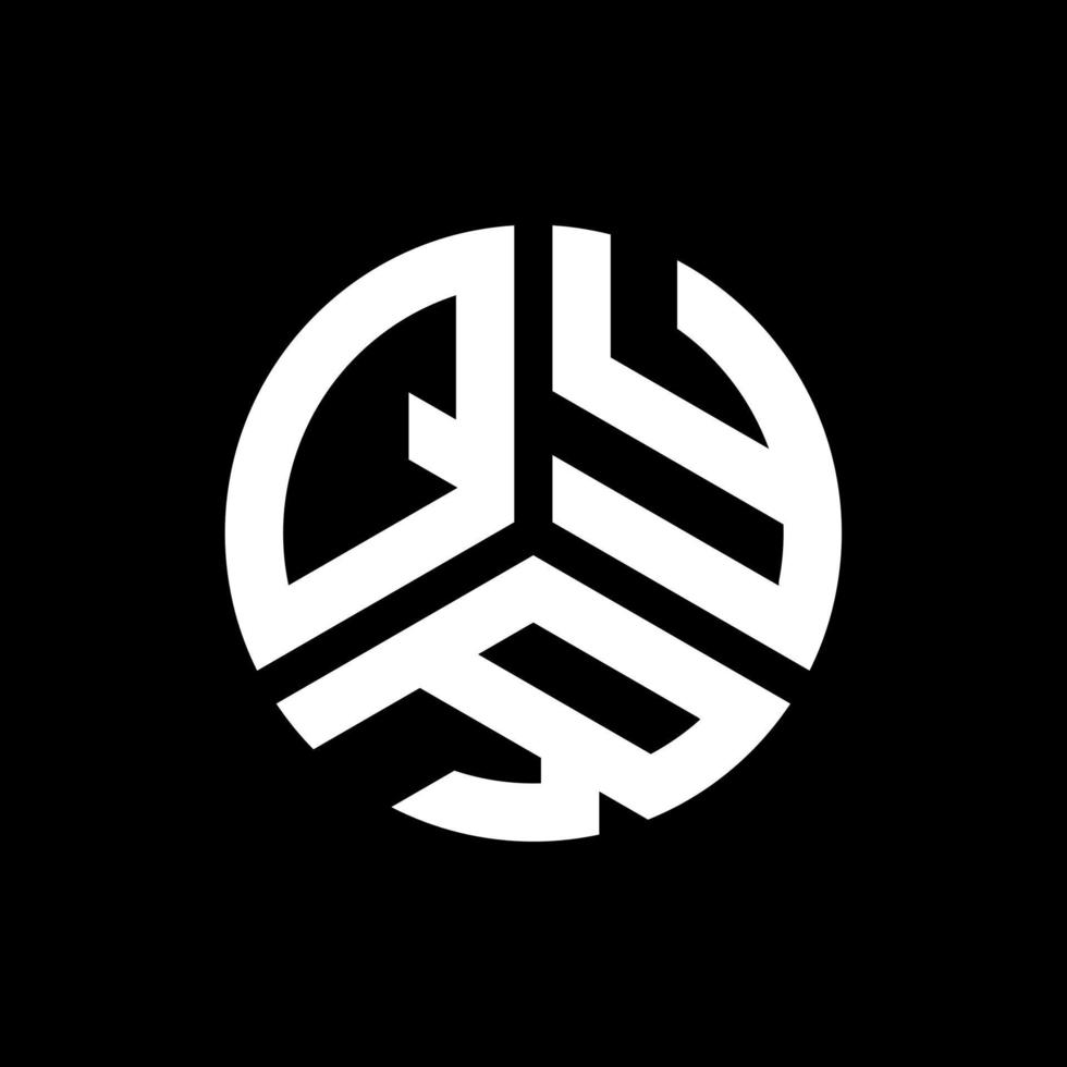 qyr lettera logo design su sfondo nero. qyr creative iniziali lettera logo concept. design della lettera qyr. vettore