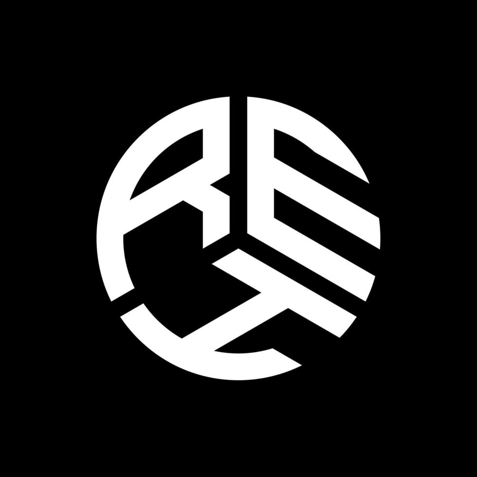 reh lettera logo design su sfondo nero. reh creative iniziali lettera logo concept. design della lettera reh. vettore