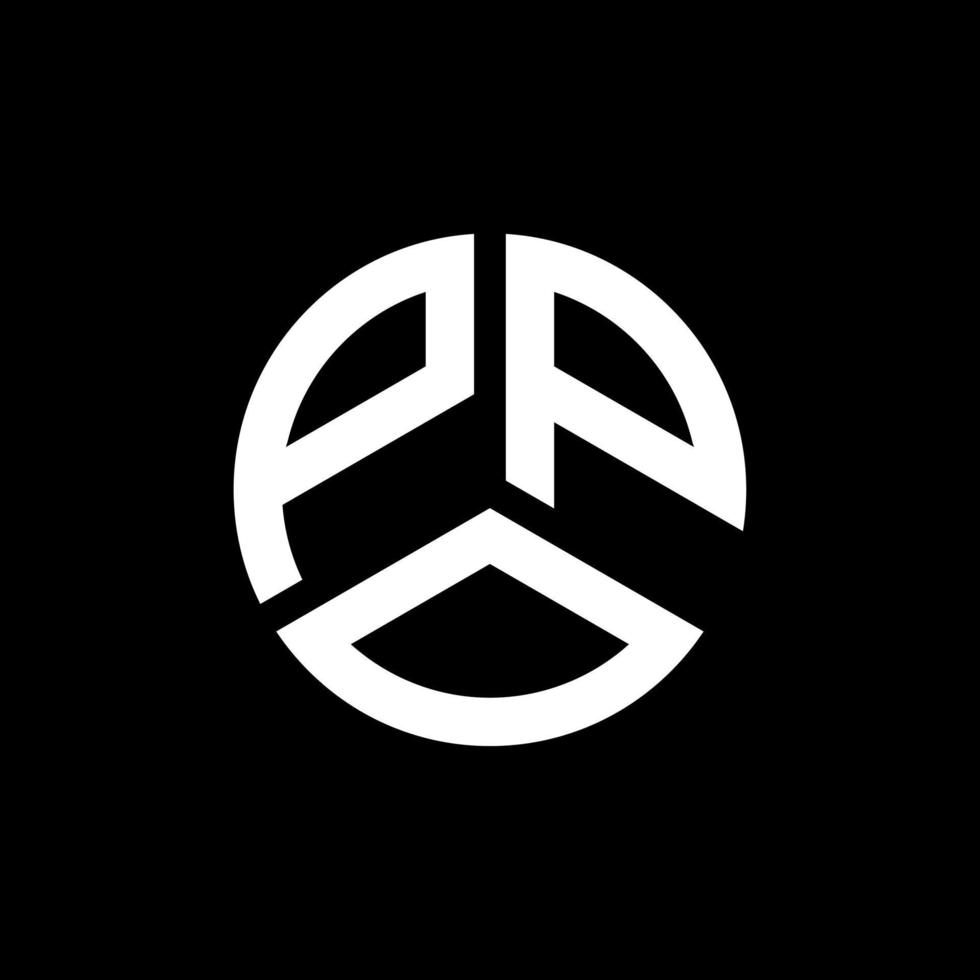 design del logo della lettera ppo su sfondo nero. ppo creative iniziali lettera logo concept. disegno della lettera ppo. vettore