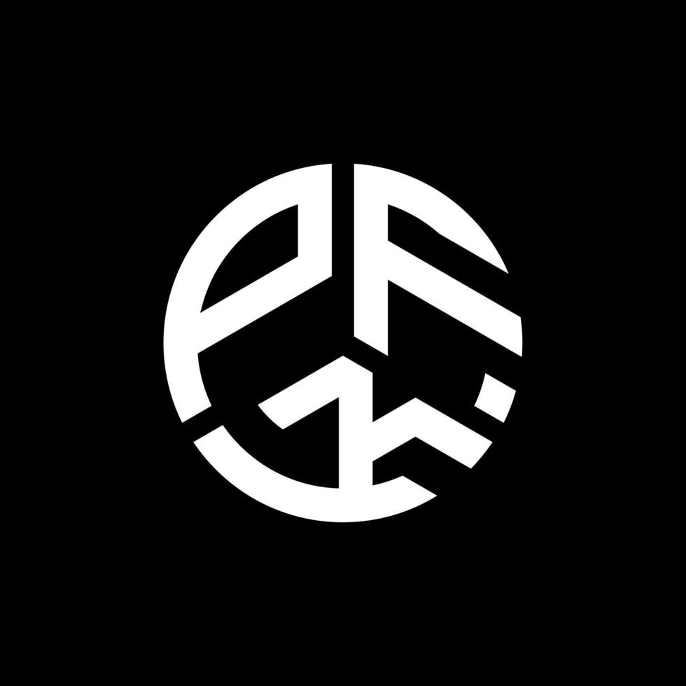 pfk lettera logo design su sfondo nero. pfk creative iniziali lettera logo concept. disegno della lettera pfk. vettore