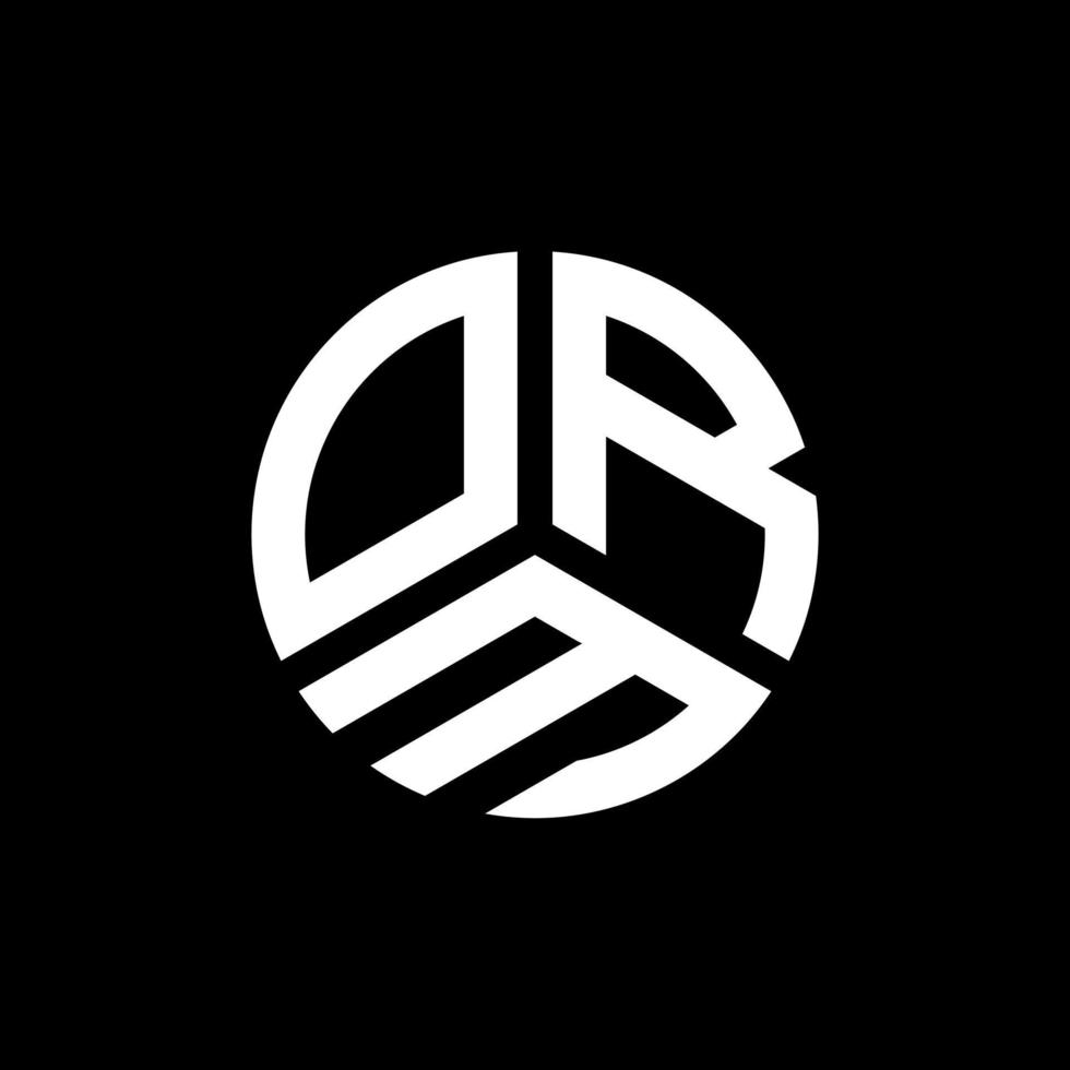 design del logo della lettera orm su sfondo nero. orm creative iniziali lettera logo concept. disegno della lettera orm. vettore