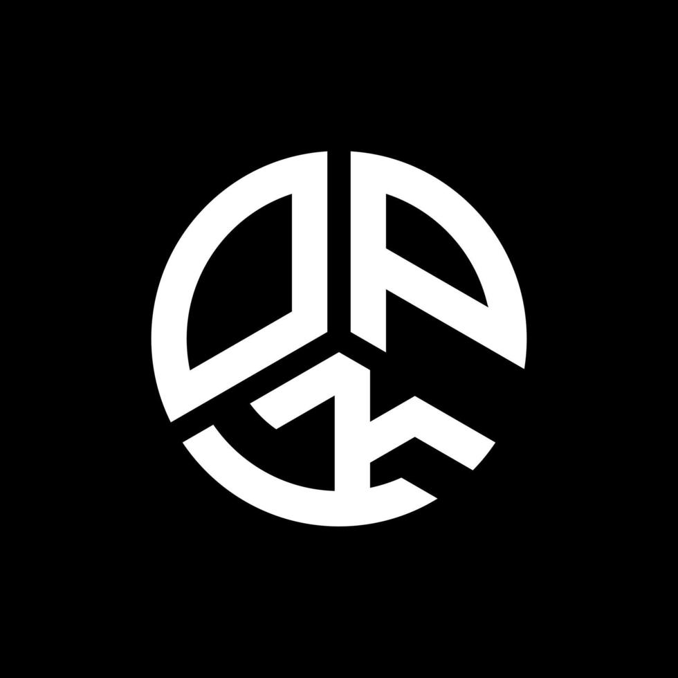 opk lettera logo design su sfondo nero. opk creative iniziali lettera logo concept. design della lettera opk. vettore