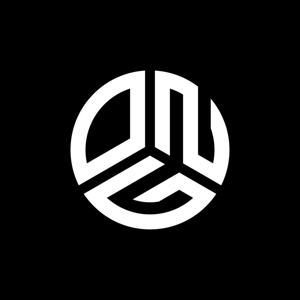 design del logo della lettera ong su sfondo nero. ong creativo iniziali lettera logo concept. disegno di una lettera lunga. vettore