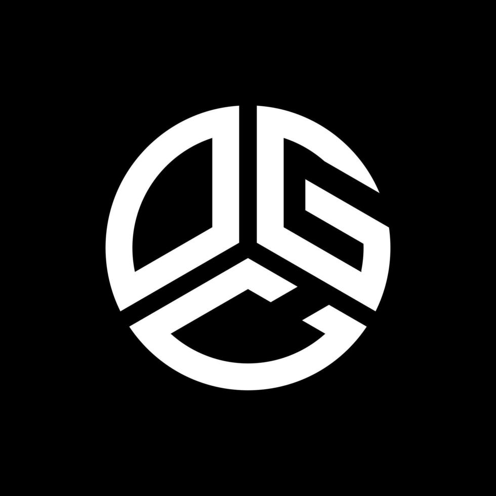 design del logo della lettera ogc su sfondo nero. ogc creative iniziali lettera logo concept. disegno della lettera ogc. vettore