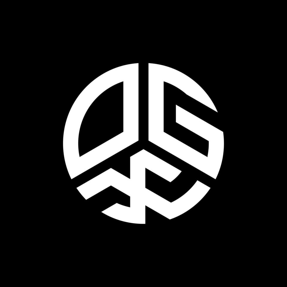design del logo della lettera ogx su sfondo nero. ogx creative iniziali lettera logo concept. disegno della lettera ogx. vettore
