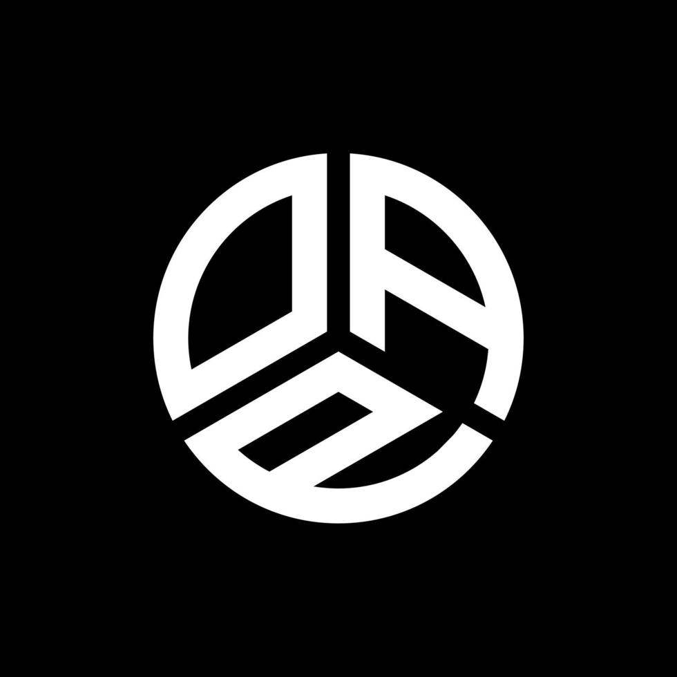 oap lettera logo design su sfondo nero. oap creative iniziali lettera logo concept. disegno della lettera oop. vettore