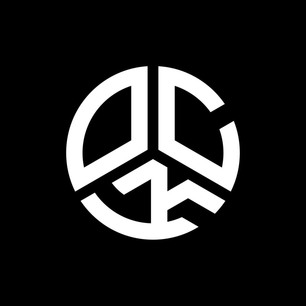 ock lettera logo design su sfondo nero. ock creative iniziali lettera logo concept. disegno della lettera di bue. vettore