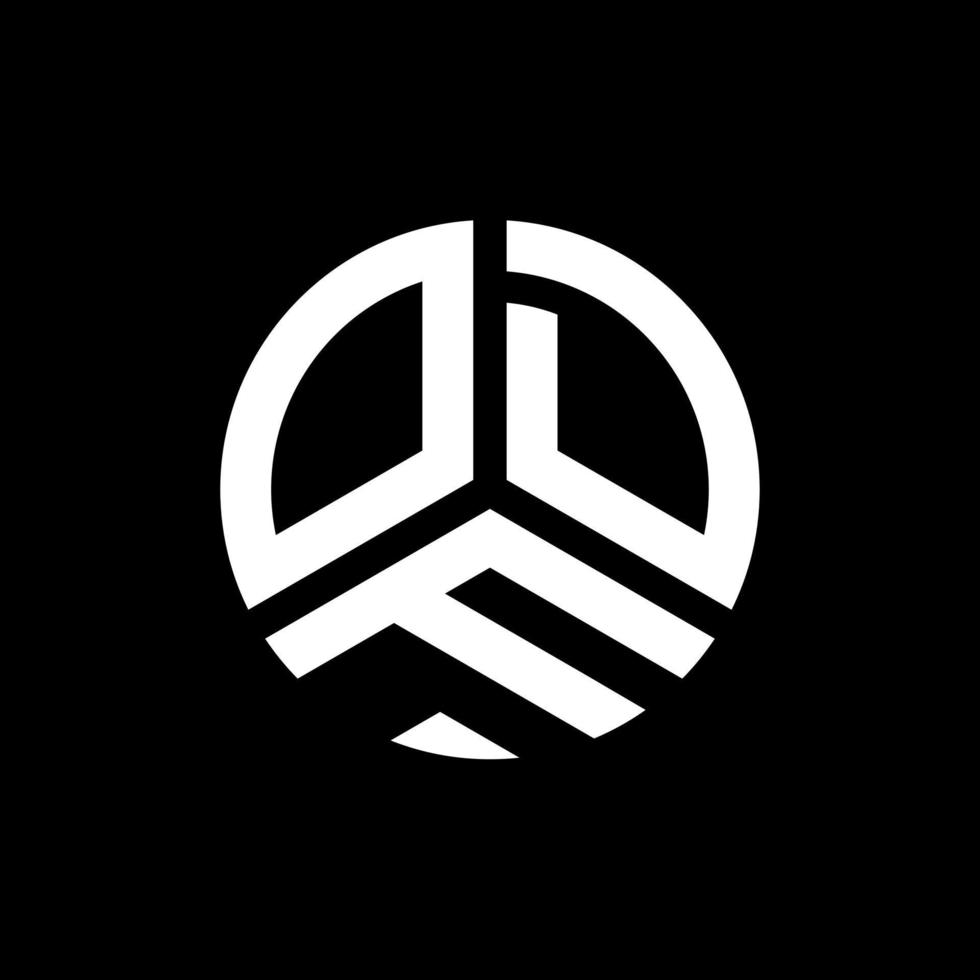 design del logo della lettera odf su sfondo nero. concetto di logo della lettera di iniziali creative odf. disegno di lettera dispari. vettore
