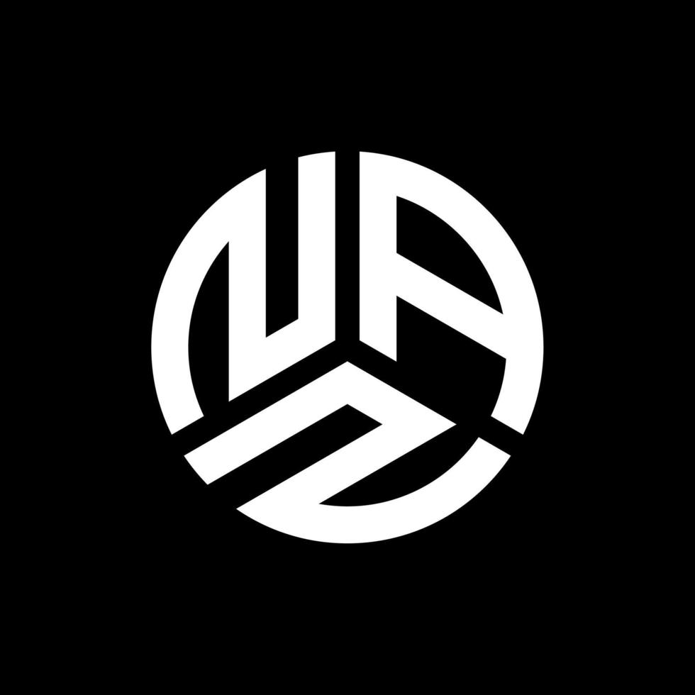 naz lettera logo design su sfondo nero. naz creative iniziali lettera logo concept. disegno della lettera naz. vettore