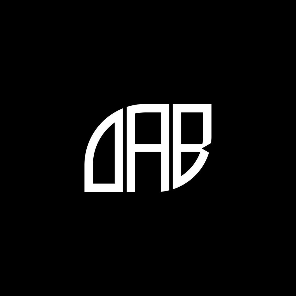 oab lettera logo design su sfondo nero. oab creative iniziali lettera logo concept. disegno della lettera oab. vettore