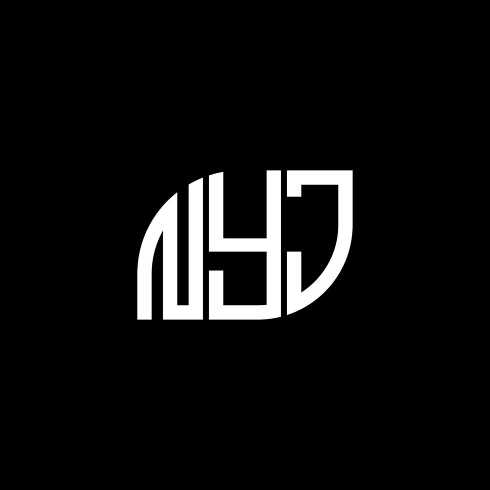 nyj lettera design.nyj lettera logo design su sfondo nero. nyj creative iniziali lettera logo concept. nyj lettera design.nyj lettera logo design su sfondo nero. n vettore