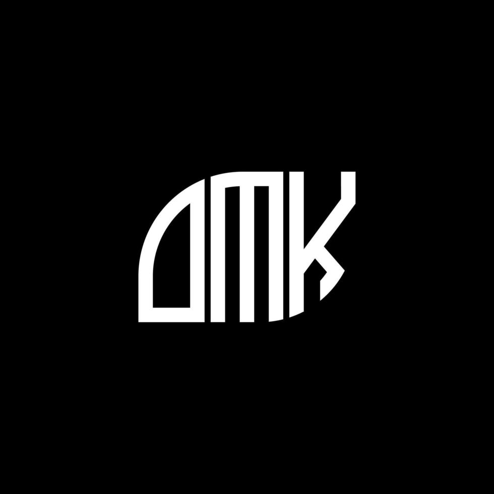 omk lettera logo design su sfondo nero. omk creative iniziali lettera logo concept. disegno della lettera ok. vettore