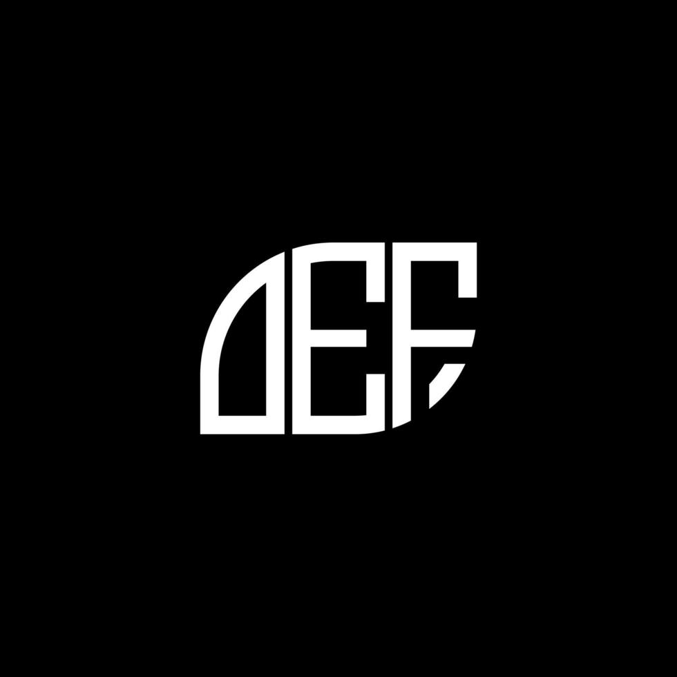 oef lettera logo design su sfondo nero. oef creative iniziali lettera logo concept. disegno della lettera di oef. vettore