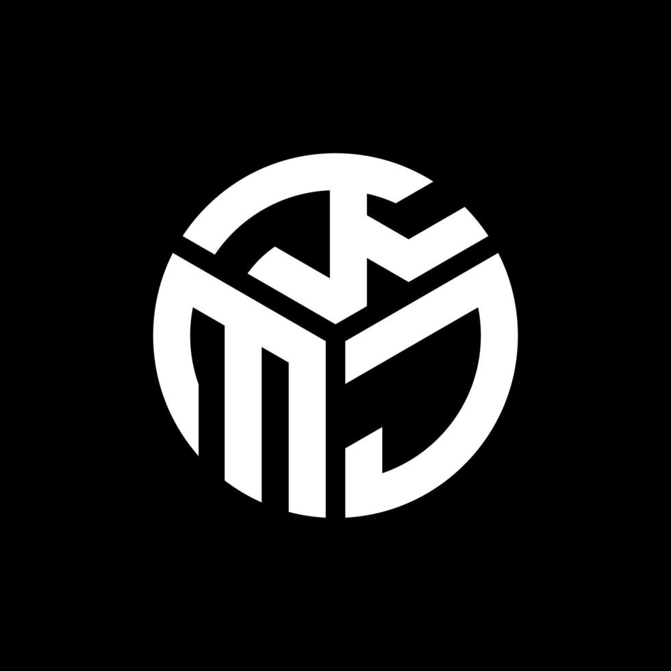 disegno del logo della lettera kmj su sfondo nero. kmj creative iniziali lettera logo concept. disegno della lettera kmj. vettore
