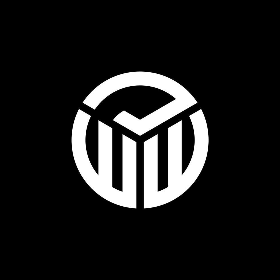 jww lettera logo design su sfondo nero. jww creative iniziali lettera logo concept. jww disegno della lettera. vettore